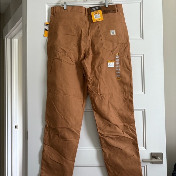 EDDIE BAUER Workwear Rugged Canvas Pants 38 x 32 Ballistic Duck 100% Cotton - Picture 1 of 10